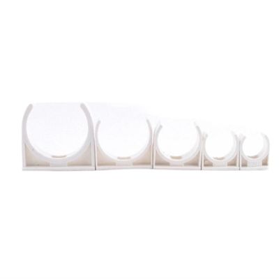 WUSHADEHANS U-Shaped PVC Pipe Clamps, 10-Pack, White and Blue, Multiple Sizes (White, 40 mm)