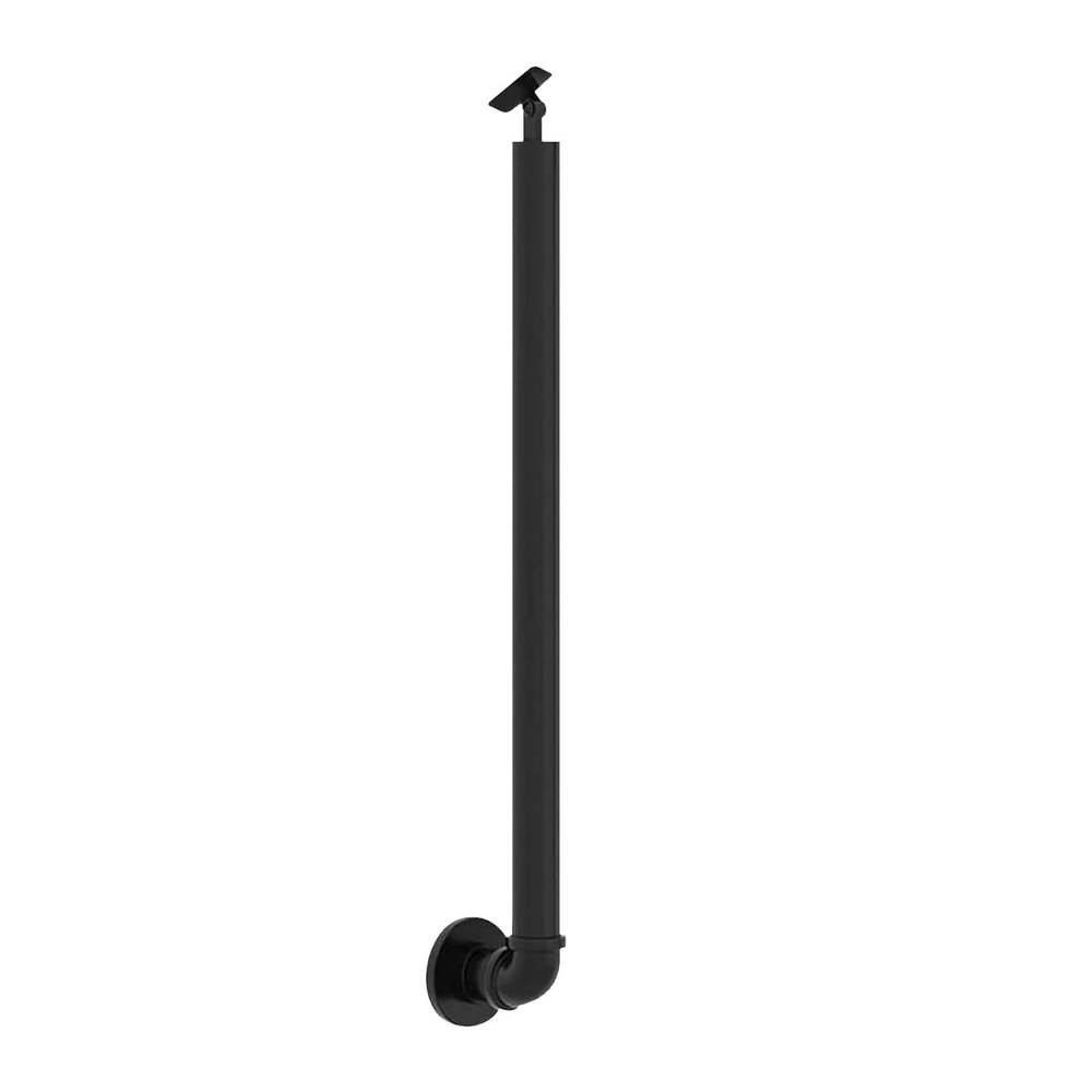 MSHGSKU Wooden Handrails for Outdoor Porch Steps, Adjustable Wrought-Iron Rail for 2–3 Steps