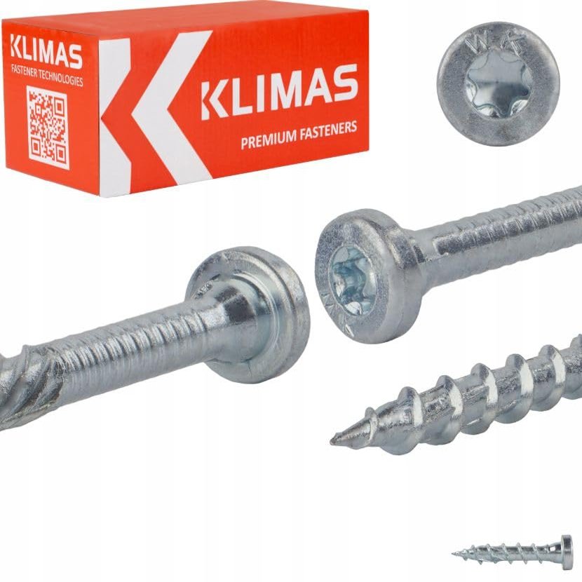 KLIMAS WKCR Structural Screws with Cylinder Head, Torx (8 x 140 mm)