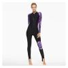 Women's One-Piece Neoprene Rash Guard Swimsuit with Long Sleeves, Purple/Black, XXL view 1