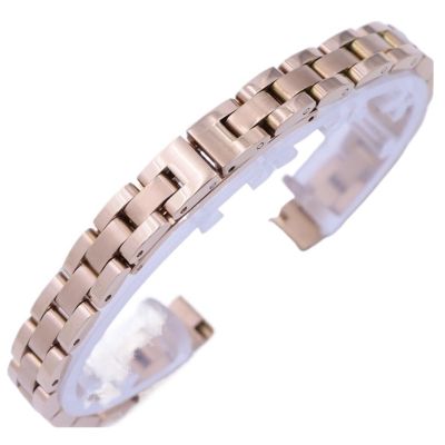 LMINGZE Women's 8 mm Stainless Steel Watch Band, Universal Metal Replacement Band, Rose Gold