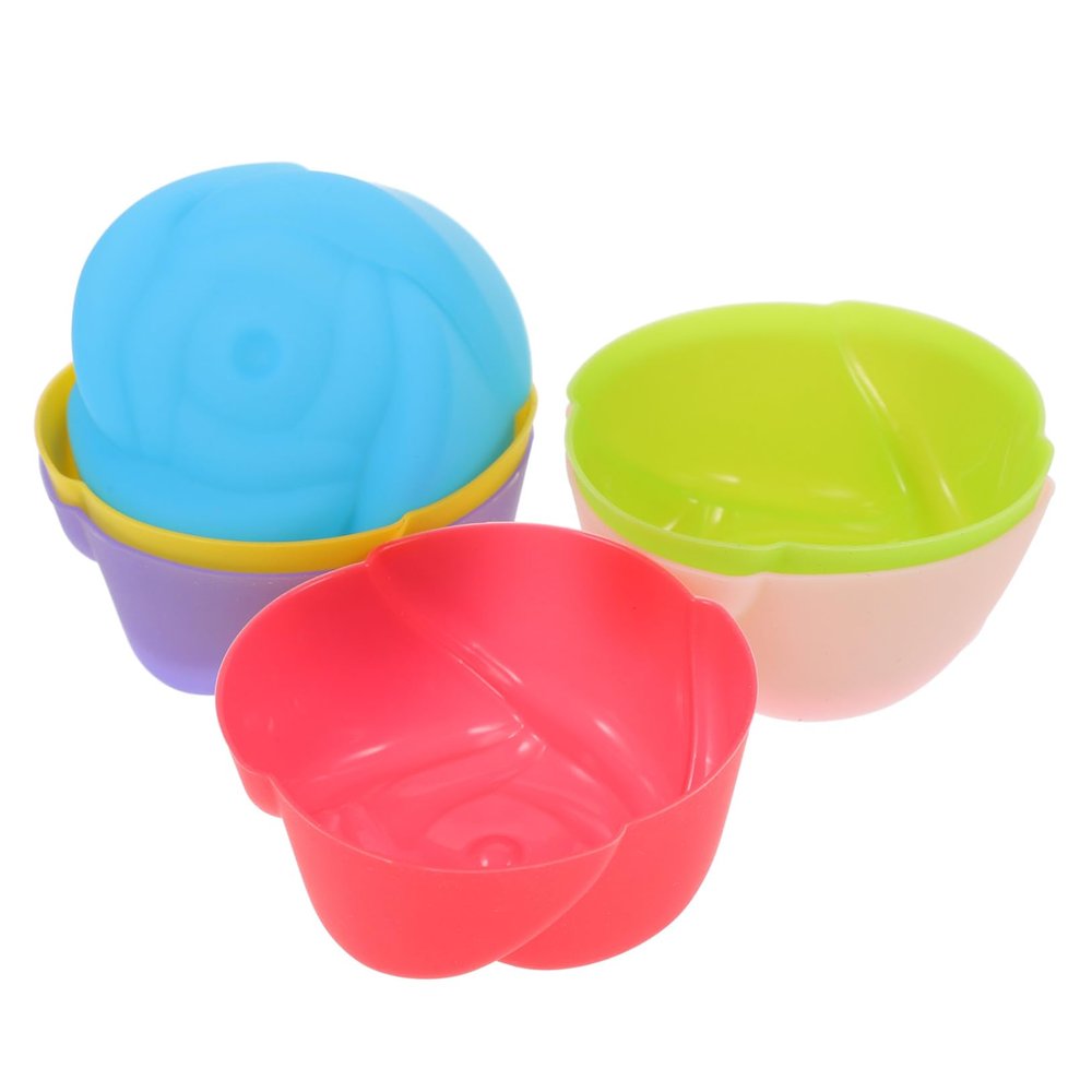 12 Silicone Rose-Shaped Muffin Molds for Cakes and Jelly