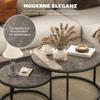 HOMCOM Round Coffee Table Set of 2, Nesting, Dark Gray view 3