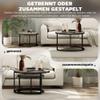 HOMCOM Round Coffee Table Set of 2, Nesting, Dark Gray view 4