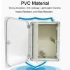 Waterproof PVC Outdoor Junction Box, Double-Door Design with Hinged Cover and Weather-Resistant Mounting Plate, 20 x 30 x 22 cm view 3