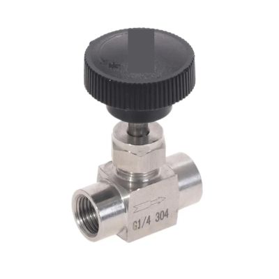 ICXLPMC 1PC 304 Stainless Steel Needle Valve, 3/8 in Tube OD, Female Thread, for Water, Gas, and Oil