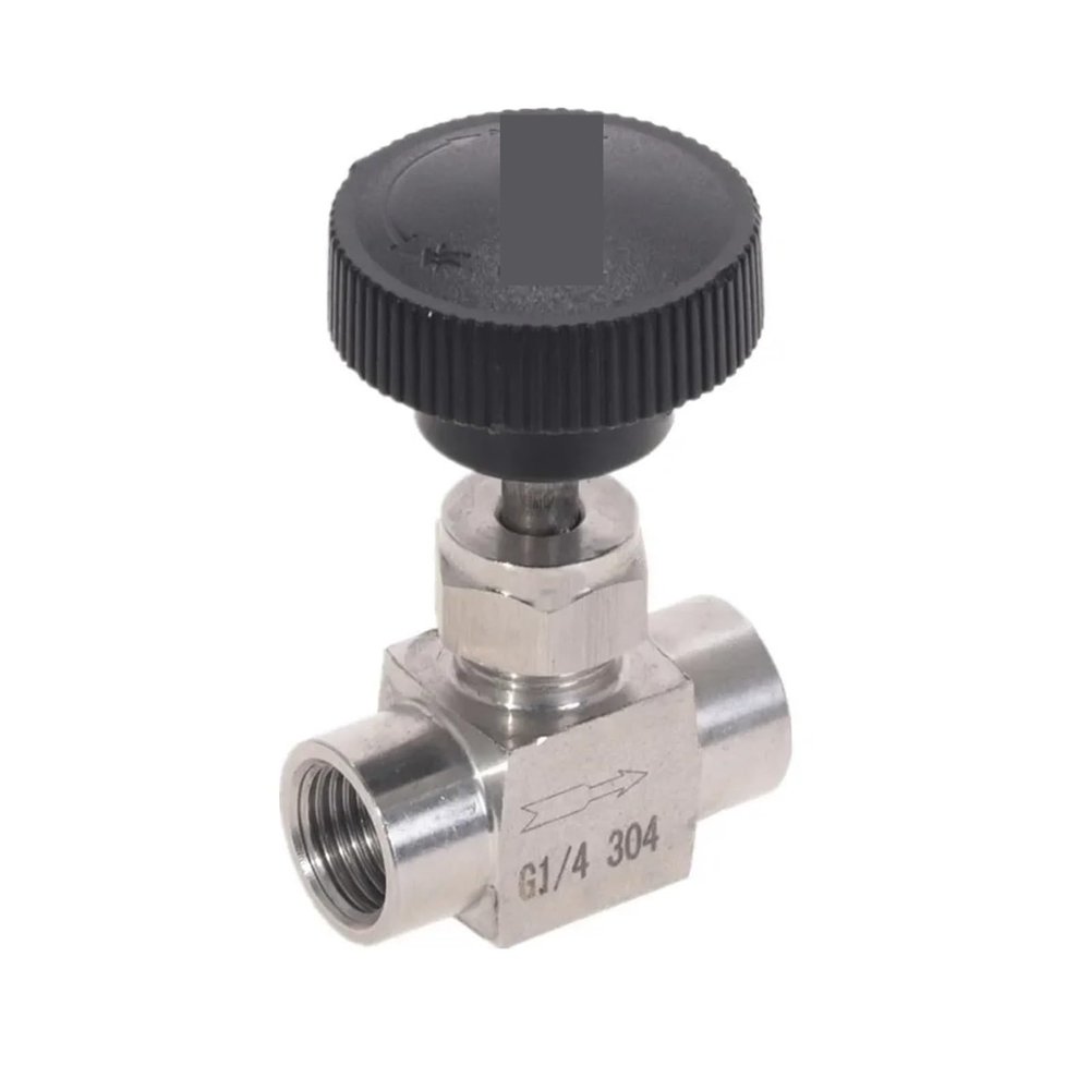 ICXLPMC 1PC 304 Stainless Steel Needle Valve, 3/8 in Tube OD, Female Thread, for Water, Gas, and Oil