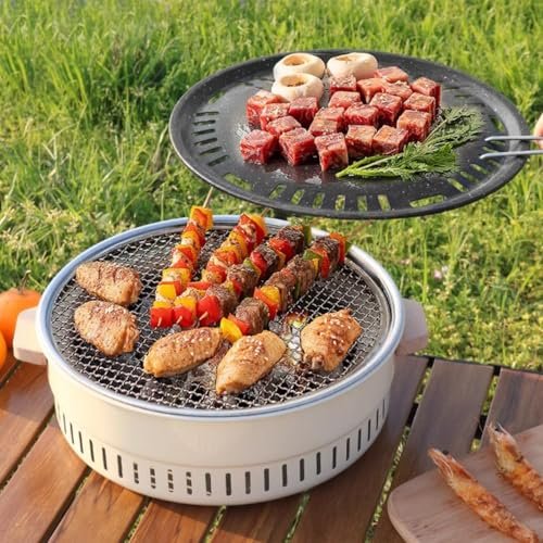Portable Stainless Steel Charcoal Grill for Outdoor Use