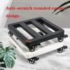 Rolling Metal Plant Stand with Wheels, Black, 30 cm view 2