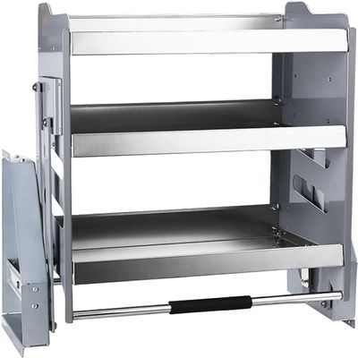 3-Tier Pull-Down Cabinet Organizer, Heavy-Duty Drop-Down Shelf, 18.1 x 11 x 24.8 in