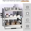 3-Tier Pull-Down Cabinet Organizer, Heavy-Duty Drop-Down Shelf, 18.1 x 11 x 24.8 in view 4