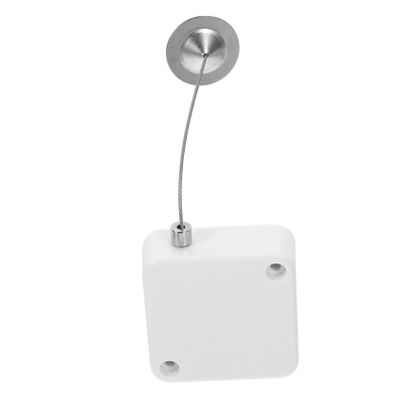 Automatic Cable Reel Box, White, with 1 m Stainless Steel Cable