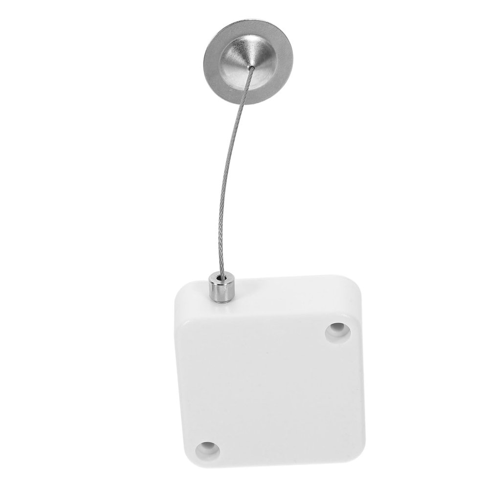 Automatic Cable Reel Box, White, with 1 m Stainless Steel Cable