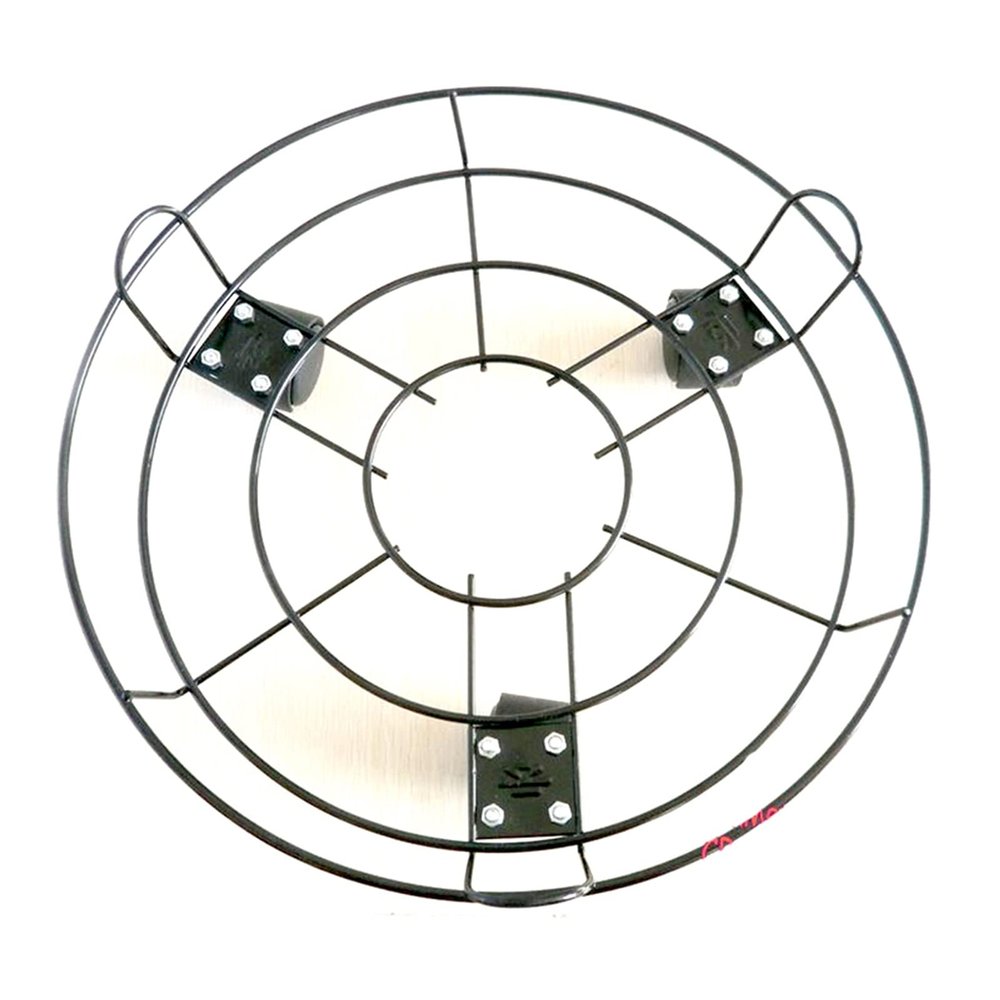Sturdy Round Cast-Iron Plant Stand, 25.4 cm, on 3 Wheels