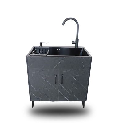 Freestanding Stainless Steel Utility Sink Cabinet for Indoor and Outdoor Use