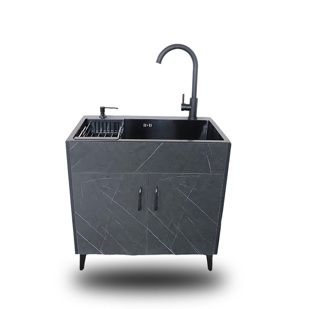 Freestanding Stainless Steel Utility Sink Cabinet for Indoor and Outdoor Use
