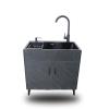 Freestanding Stainless Steel Utility Sink Cabinet for Indoor and Outdoor Use view 1
