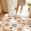 Halloween Indoor Doormat, Machine Washable, Beige Pumpkins & Ghosts view 4