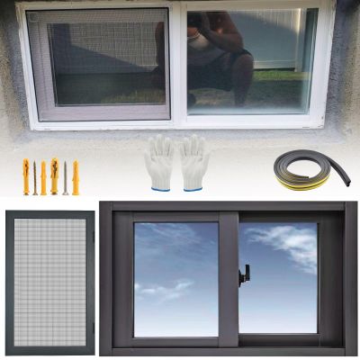 Sliding Window with Tempered Glass and Removable Screen for Playhouses, Sheds, Garages and Chicken Coops (Dark Gray, 90 x 25 cm)