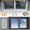 Sliding Window with Tempered Glass and Removable Screen for Playhouses, Sheds, Garages and Chicken Coops (Dark Gray, 90 x 25 cm) view 1