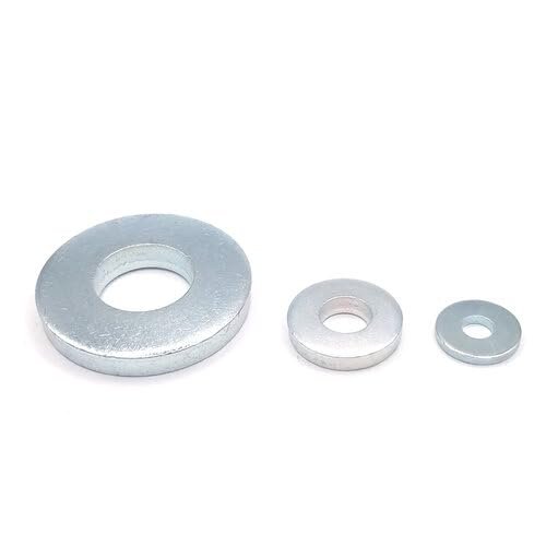 Large Washers - DIN 7349 - Galvanized Steel Flat Washers (M8, 100 pcs)