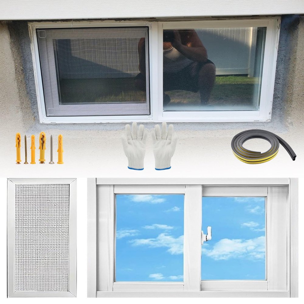 Sliding Window with Tempered Glass and Removable Screen for Playhouses, Sheds, Garages and Chicken Coops, White, 89 x 45 cm
