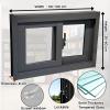 Sliding Window with Tempered Glass and Removable Screen for Playhouses, Sheds, Garages and Chicken Coops, White, 89 x 45 cm view 2