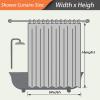 EIWAXU Beige Fabric Shower Curtain for Bathroom, 190 x 240 cm, Washable Waterproof Polyester with Hooks view 2