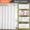 EIWAXU Beige Fabric Shower Curtain for Bathroom, 190 x 240 cm, Washable Waterproof Polyester with Hooks view 4