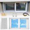 Sliding Window with Tempered Glass and Removable Privacy Screen, White, 74 x 20 cm view 1