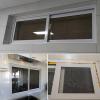 Sliding Window with Tempered Glass and Removable Privacy Screen, White, 74 x 20 cm view 4