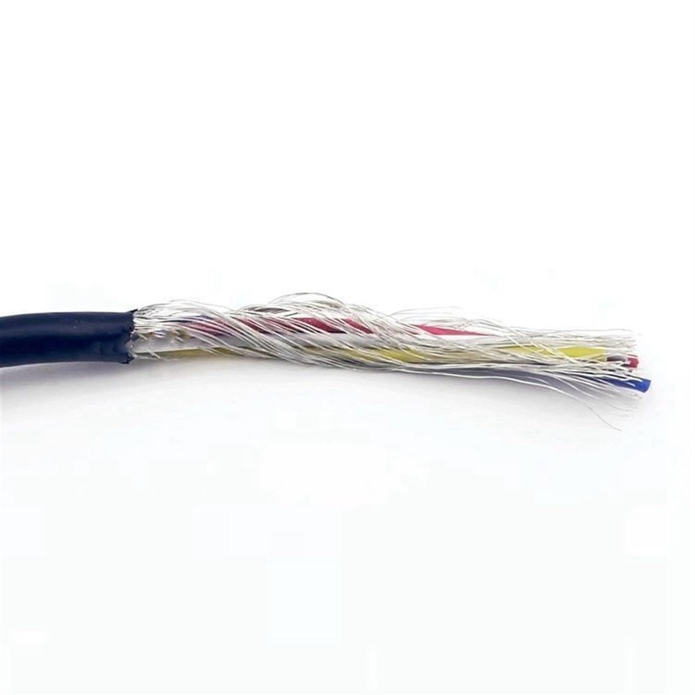 XXHNBF Coiled Extension Cable, UL2547 Headphone Signal Cable, 32 AWG, 18 AWG, Oxygen-Free Copper, Black, Various Cores, 5 m, 300 V (22 AWG, Black, 3 Cores)