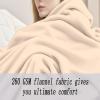 GOUTUI Flannel Blanket 145 x 300 cm, Soft & Washable, Cream view 2
