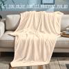 GOUTUI Flannel Blanket 145 x 300 cm, Soft & Washable, Cream view 3