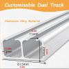 Bypass Sliding Door Hardware Kit with Twin Rails, 9.5 ft/290 cm view 2