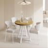 Round XXL Extendable Dining Table, Loft Style, 100–300 cm, White Wooden Legs, Light Brown Oak view 1