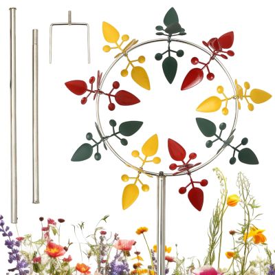Metal Wind Spinner with Ground Stake, Multicolored