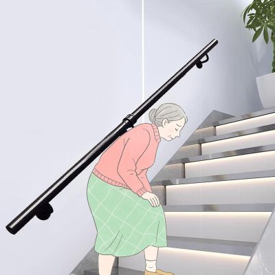 Industrial Stair Railing, Long, 30,600 cm, Wall-Mounted Safety Handrail, 390 cm