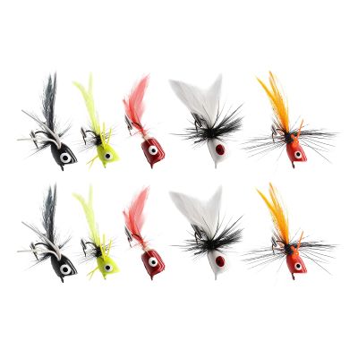Fly Fishing Lures with Barbed Hooks for Bass