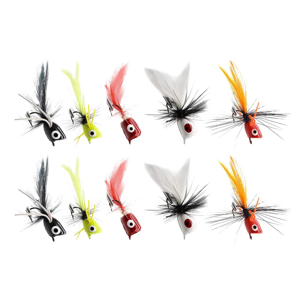 Fly Fishing Lures with Barbed Hooks for Bass