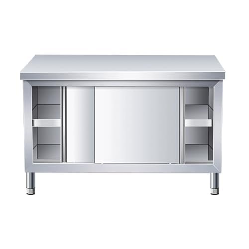 Stainless Steel Worktable with Cabinet, 120 x 60 x 80 cm