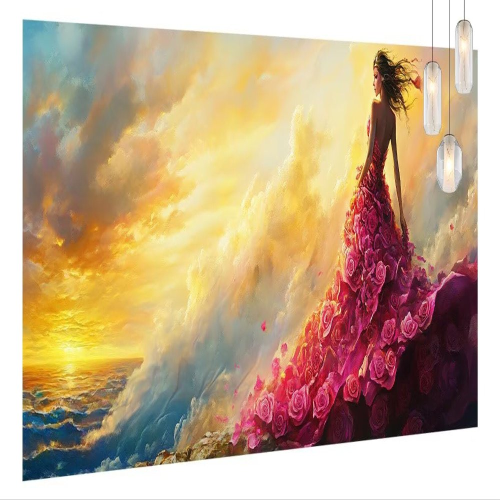 Paint by Numbers for Adults, Flower, DIY XXL Kit, 60 x 120 cm