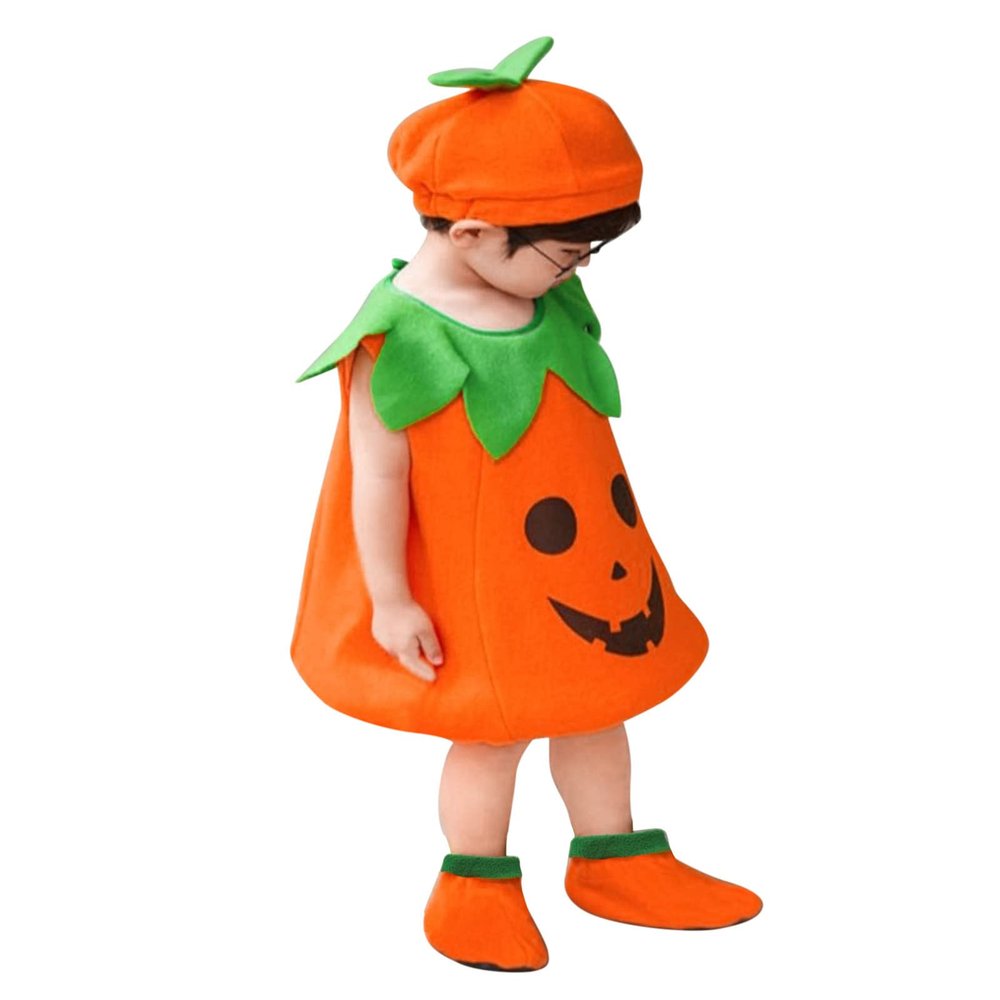 Baby Halloween Pumpkin Costume with Hat and Shoes