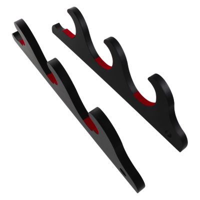 TOYANDONA Wall-Mounted Baseball Bat Rack, 1 Pair, 3-Tier, Black