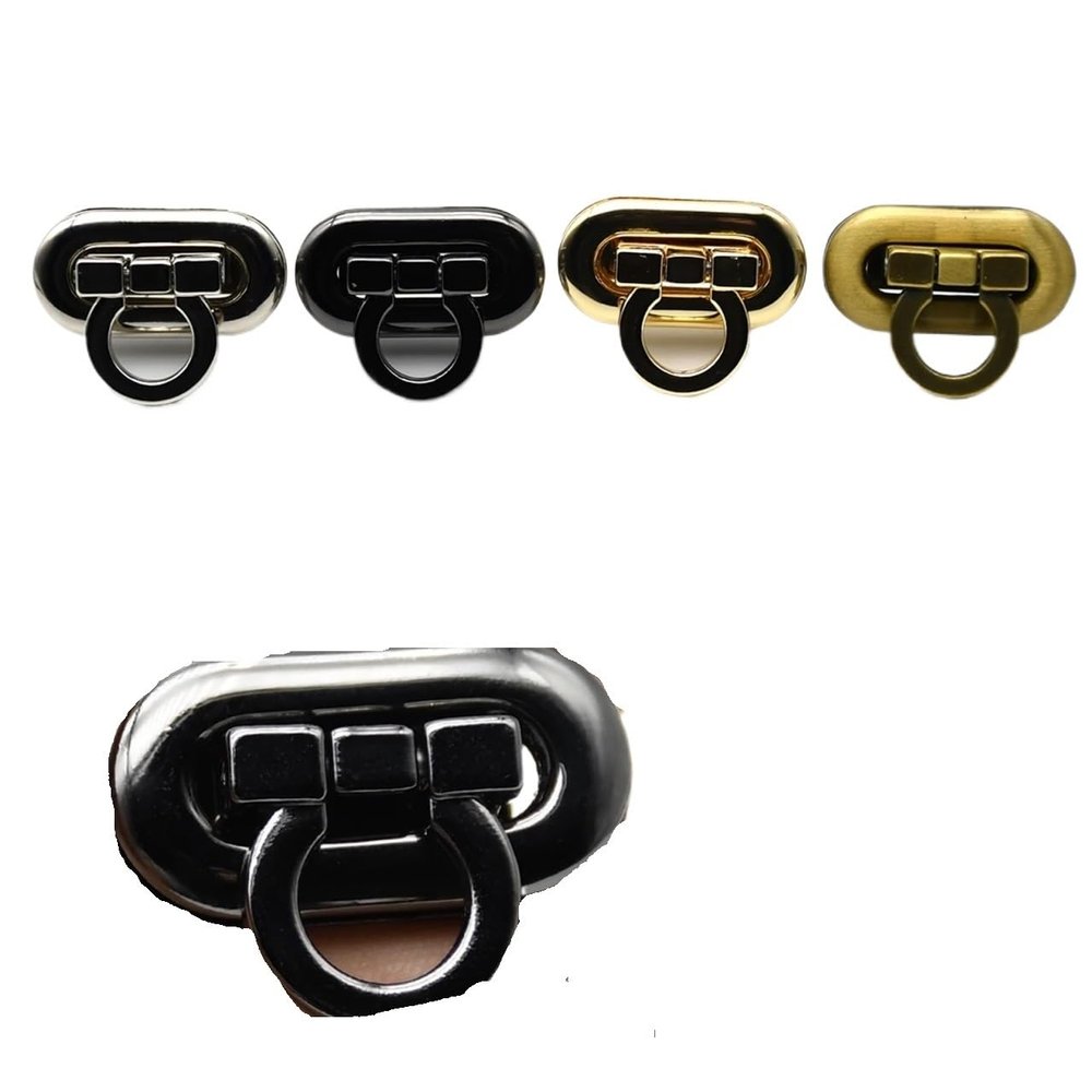 Metal Folding Latch, Oval Push Lock, 1 Pc (Light Gold)
