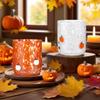 Qosigote 2-Piece Halloween Icon Juice Glass Set, 14 oz Stemless Pumpkin Cups, Double Old Fashioned Drinking Glasses view 2