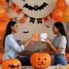 Qosigote 2-Piece Halloween Icon Juice Glass Set, 14 oz Stemless Pumpkin Cups, Double Old Fashioned Drinking Glasses view 3