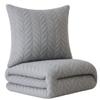 Leonado Vicenti Cozy Plush Floral Damask Bedding Set, Gray, Extra Warm, 155 x 220 cm view 1