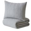 Leonado Vicenti Cozy Plush Floral Damask Bedding Set, Gray, Extra Warm, 155 x 220 cm view 3