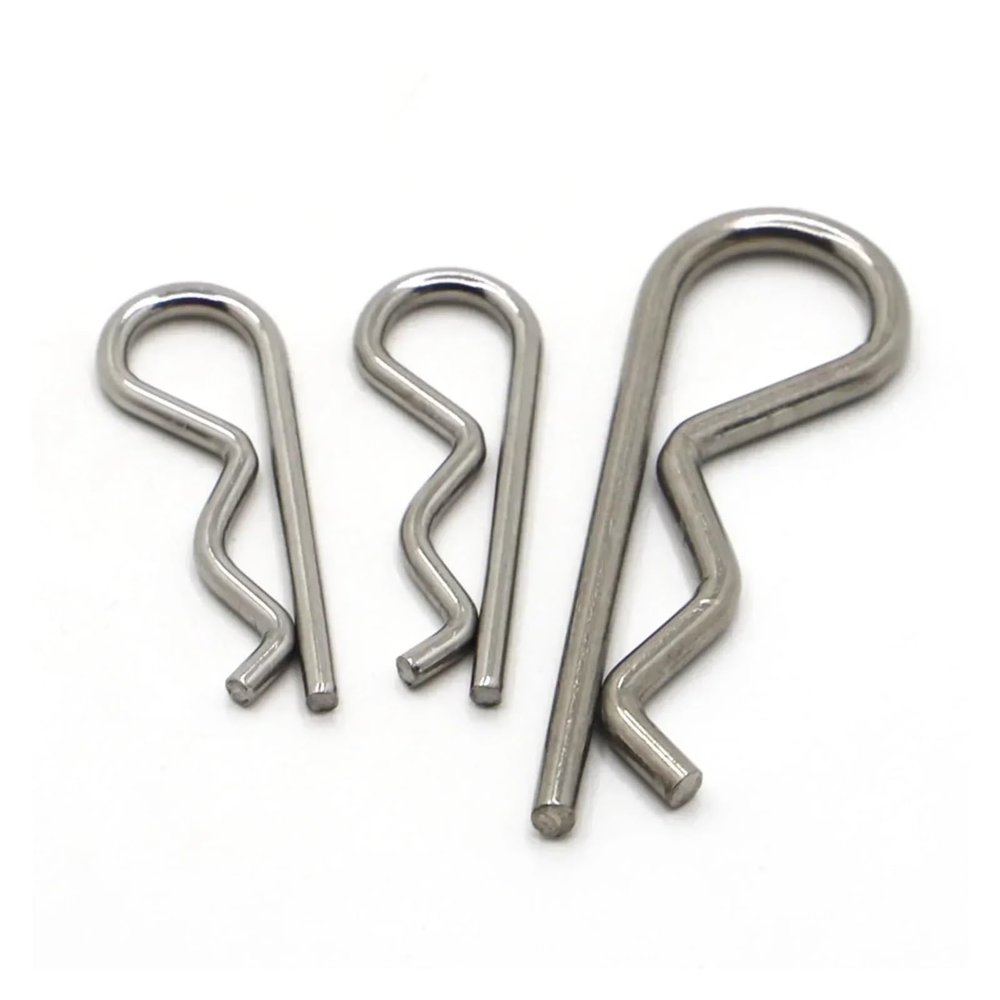 304 Stainless Steel R-Type Wave Spring Cotter Pin, M5 x 100 mm, 1 Piece